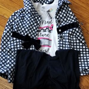 Gray Polka Dot Swing Coat Set